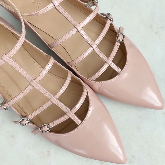 J. Crew Shoes - J.Crew caged flats in glossy leather